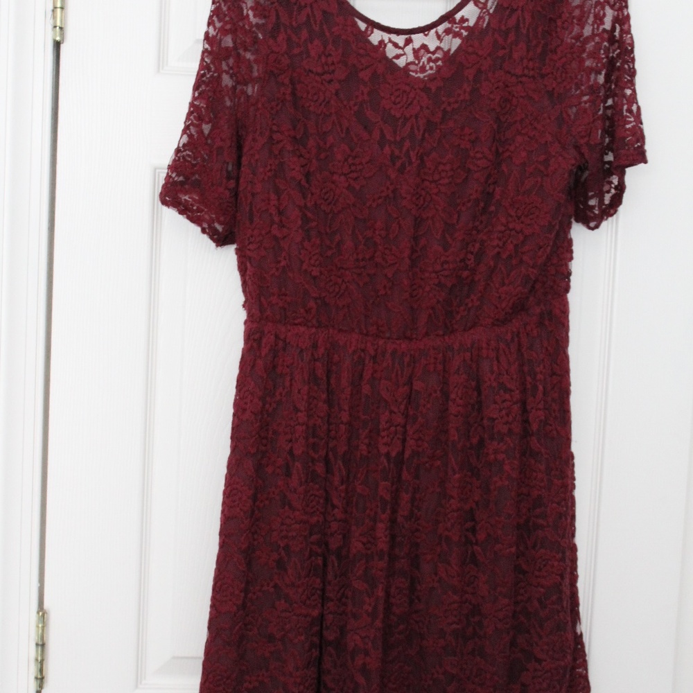 Burgandy Lace Dress by American Rag Size 1X